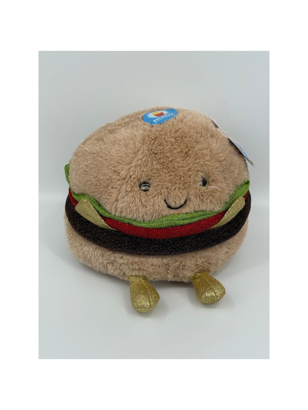 FAO Schwarz Glow Brights Plush LED With Sound Burger Stuffed Food Toy Brown